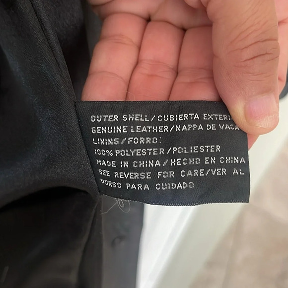 VTG Jacqueline Ferrar Maxi trench Coat long black Leather 90's lined Small - Picture 10 of 17